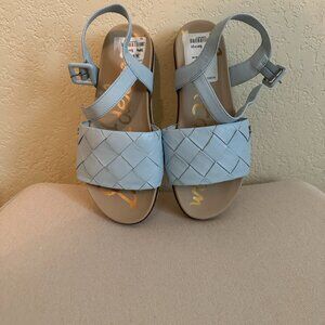 New with tags, Sam Edelman blue woven sandals, size 3